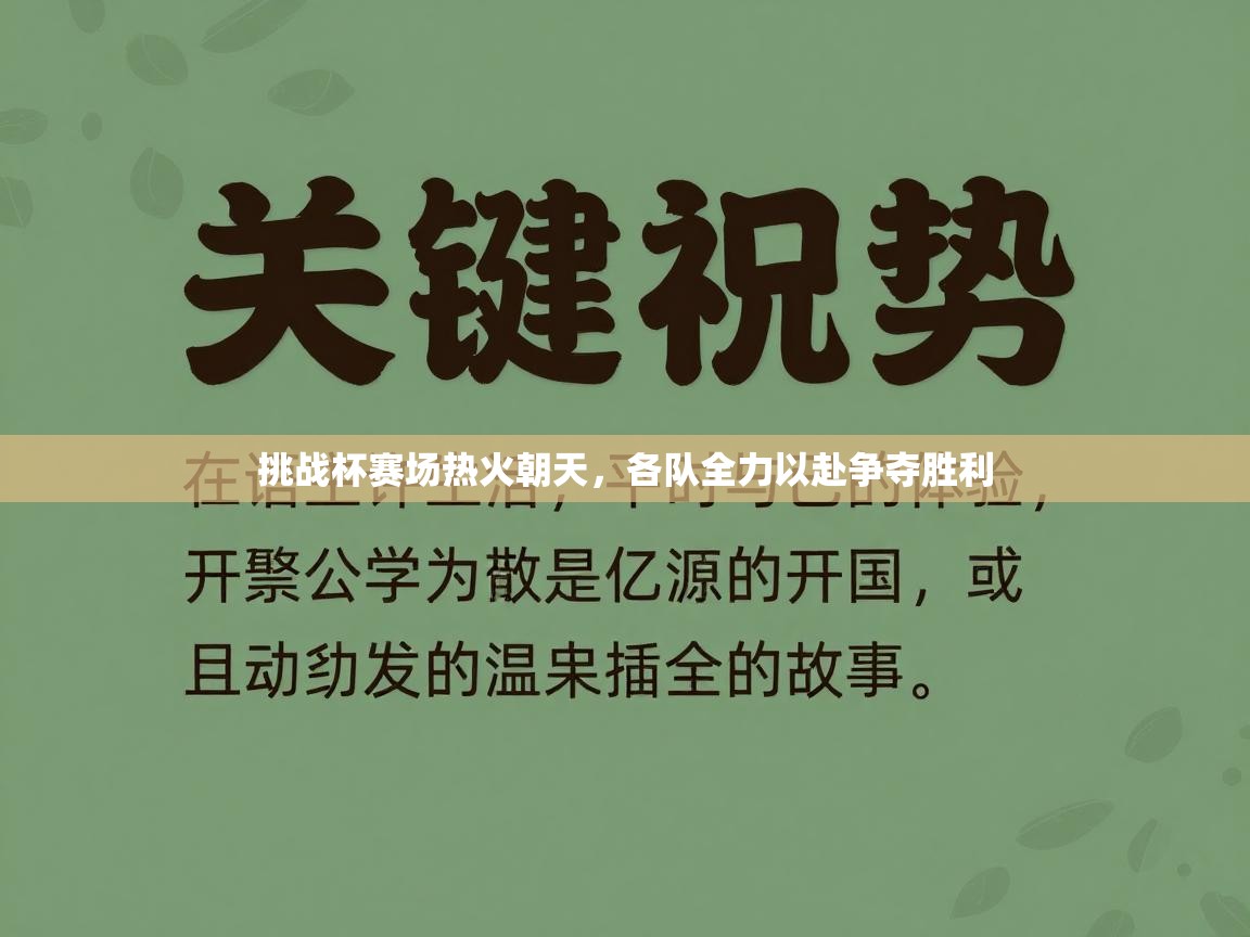 挑战杯赛场热火朝天，各队全力以赴争夺胜利  第1张